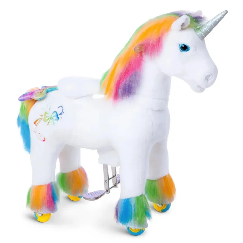 Ponycycle Rainbow Unicorn Walking Ride-On – Premium Model X 1