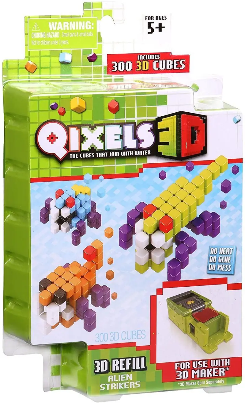 Qixels 3D Cubes Refill Pack – Alien Strikers Theme For Pixel Art Creations 1