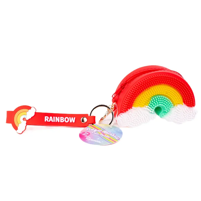 Rainbow Fidget Coin Purse With Keychain – Sensory Stress Relief Accessory 1
