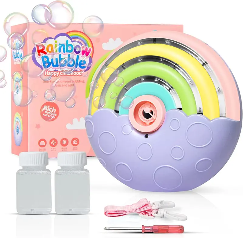 Rainbow Led Bubble Machine With Audio Features 1