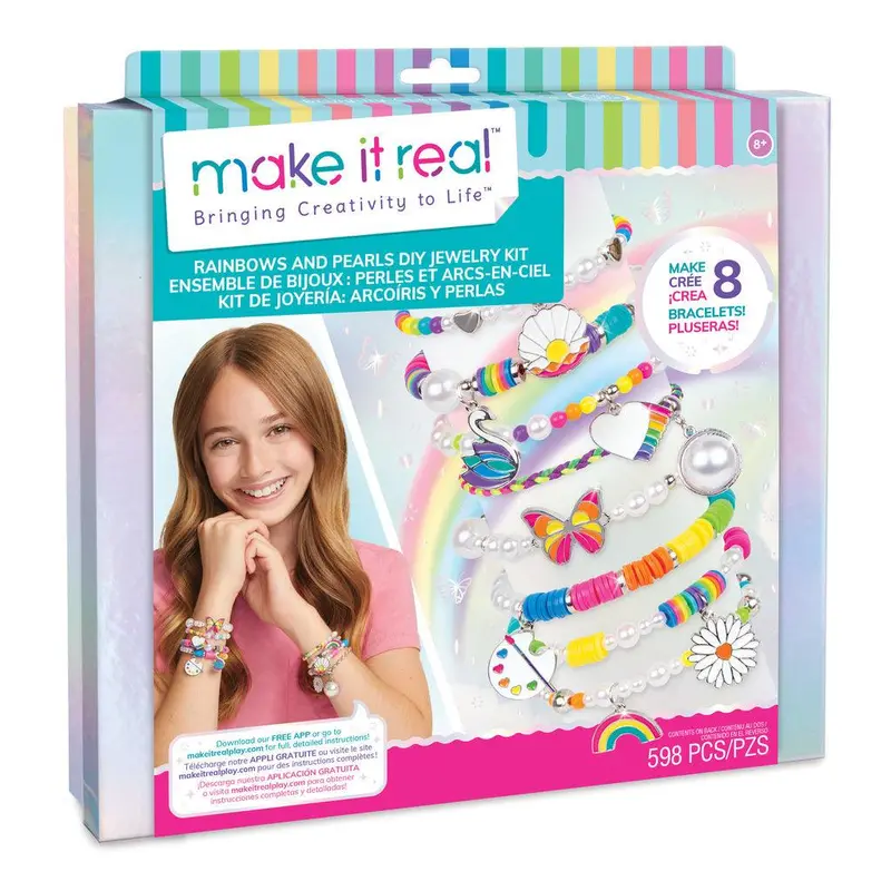 Rainbows And Pearls Diy Jewellery Kit – Iridescent Bead & Charm Assembly Set 1