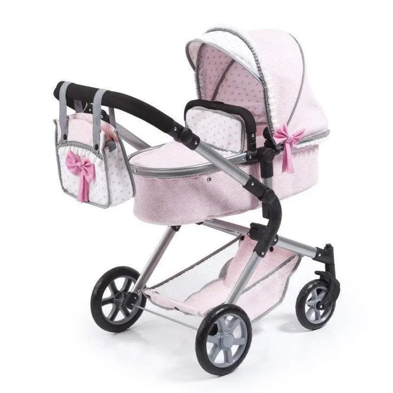 Reig Pink Doll Stroller – Swivel Front Wheels + Convertible 2-In-1 Bag 1