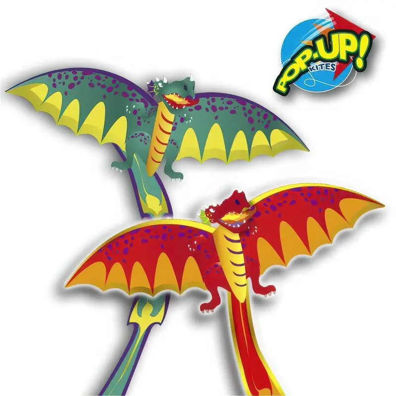 Rhombus 3D Pop-Up Dragon Kite – Assorted Colors 1