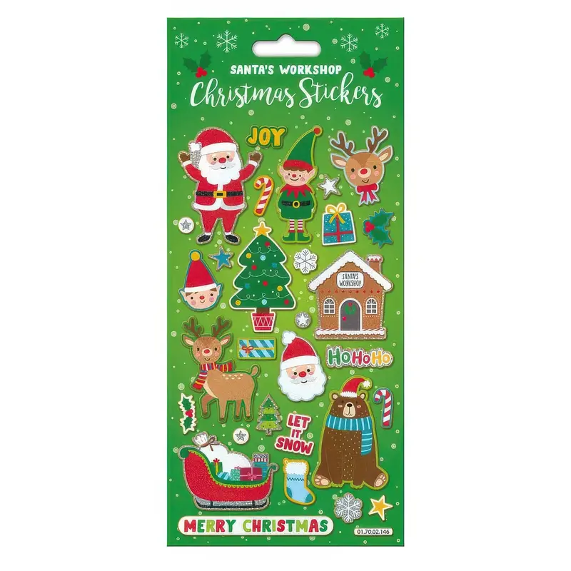 Santa’S Workshop Christmas Foil Sticker Pack – Festive Decorations 1