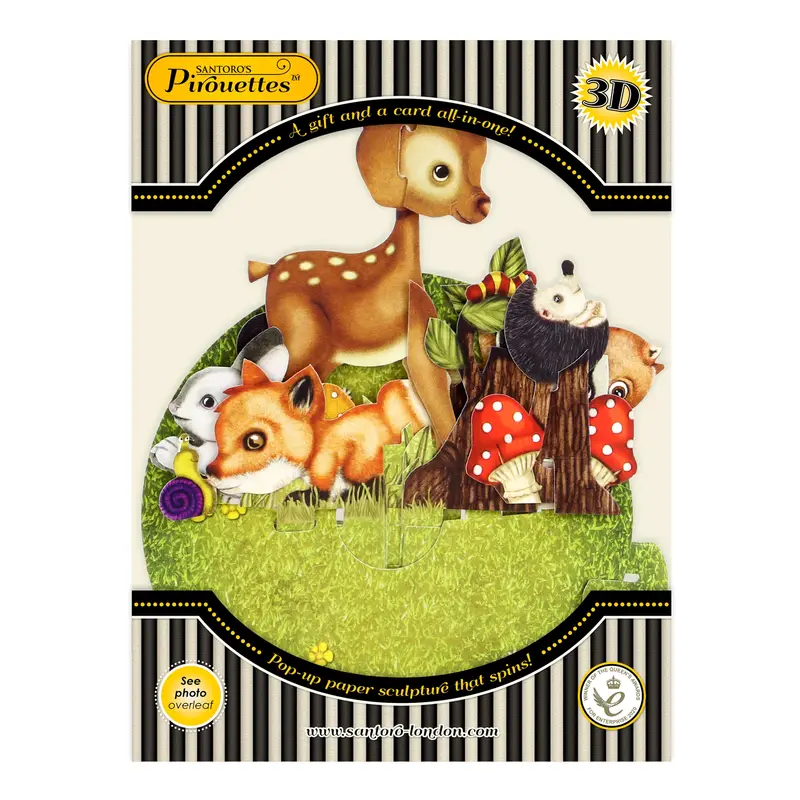 Santoro Pirouette Cute Baby Animals Animated Card 1