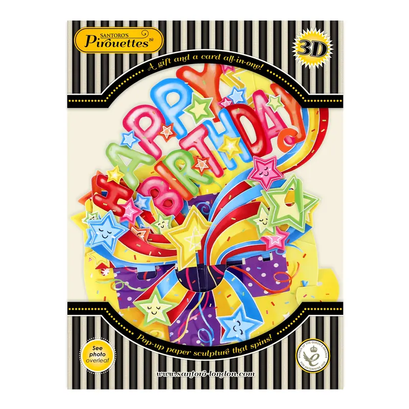 Santoro Pirouette Happy Birthday Shooting Stars Card 1