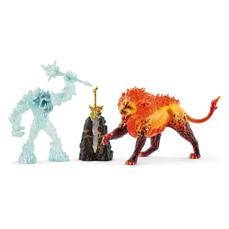 Schleich Battle For The Superweapon: Frost Monster Vs. Fire Lion Action Figure Set 1