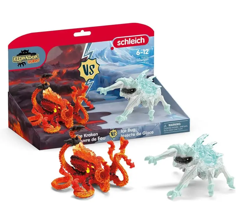 Schleich Fire Octopus Vs. Ice Insect Action Figure Set 1