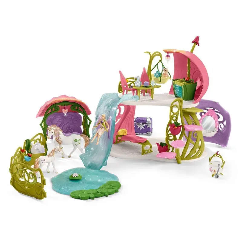 Schleich Glittering Flower House Playset With Unicorn Figures 1