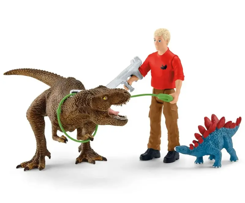 Schleich Tyrannosaurus Rex Attack Dinosaur Figurine (41465) 1