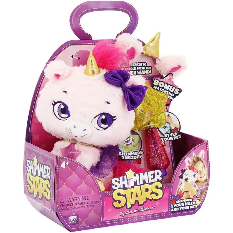 Shimmer Stars Twinkle Unicorn Plush – 28Cm Pink Sparkling Stuffed Animal 1