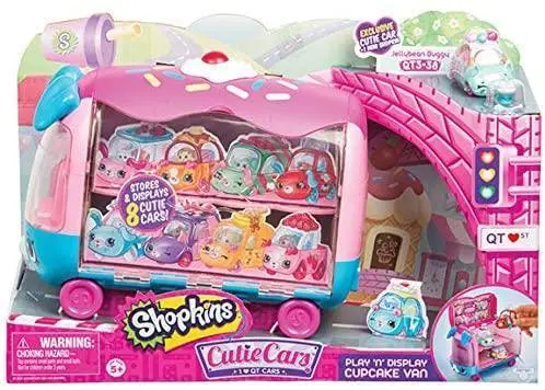 Shopkins Cutie Cars Cupcake Van Playset – Collectible Vehicle With Display Stand & Sweet-Themed Accessories 1