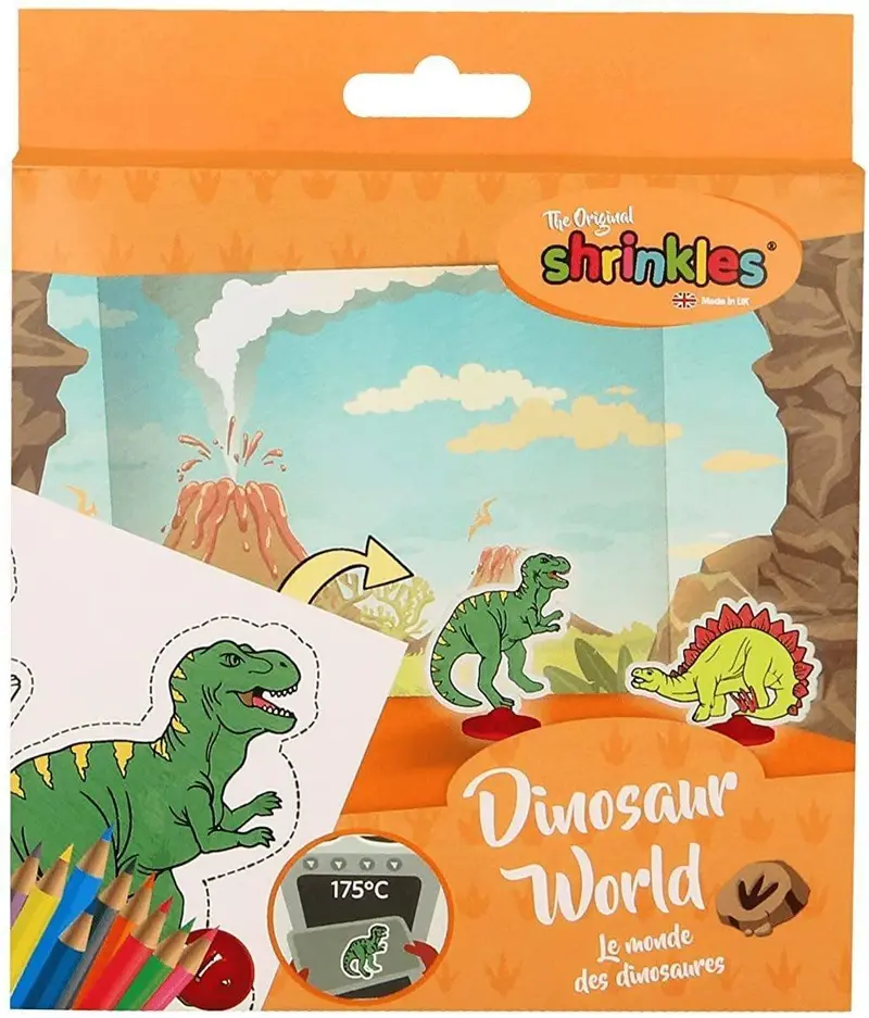 Shrinkles Dinosaur World Craft Kit – Mini Shrink-Plastic Prehistoric Set 1