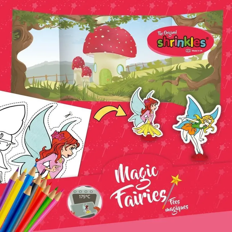 Shrinkles Magical Fairies Craft Kit – Mini Shrink-Plastic Fantasy Art Set 1