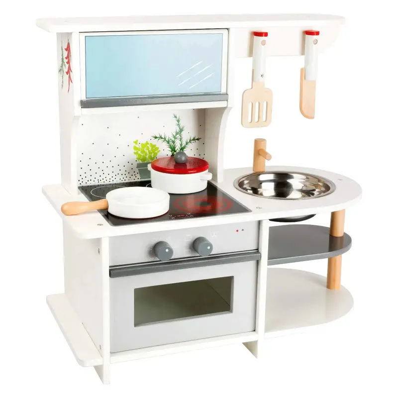 Small Foot Graceful Wooden Play Kitchen – Compact Pretend Center 1