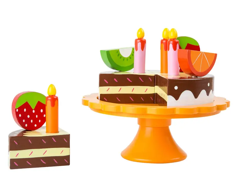 Small Foot Wooden Birthday Food Set – Cutting & Role-Play Kit 1