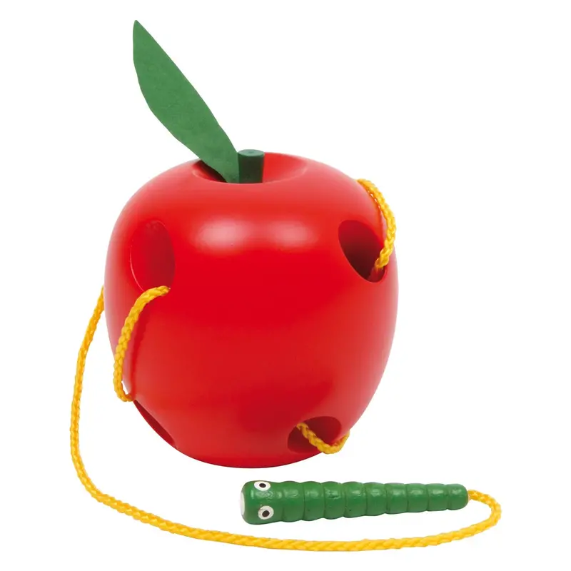 Small Foot Wooden Threading Toy – Apple Shape Learning Game 1