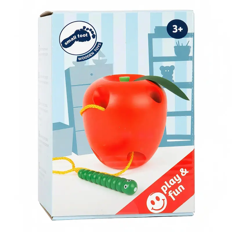 Small Foot Wooden Threading Toy – Apple Shape Learning Game 2