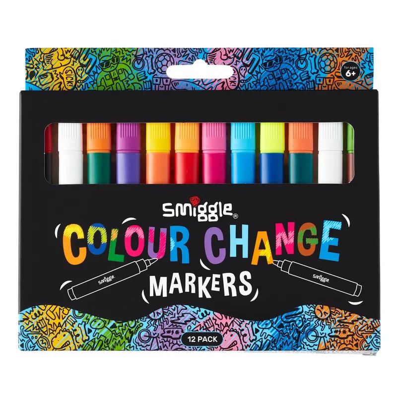Smiggle 12-Pack Colour-Changing Markers – Reactive Art Supplies 1