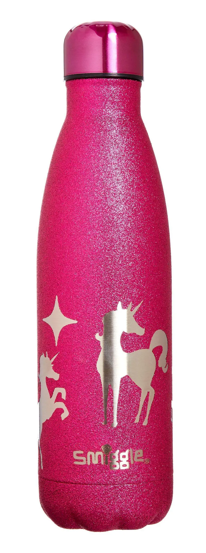 Smiggle Believe Glitter Finish Stainless Steel Bottle 1