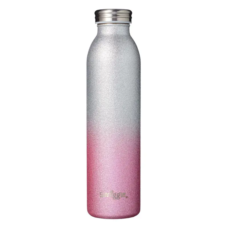 Smiggle Glitter Slimline Stainless Steel Bottle – 600Ml Rose Gold Touch 1