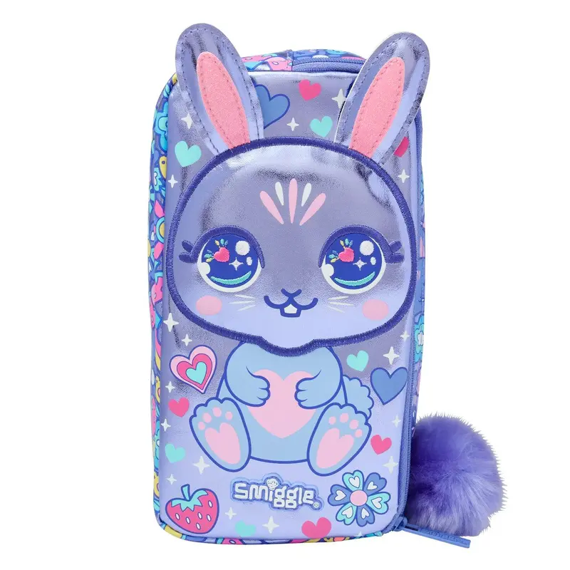 Smiggle Hop Character Two-Compartment Pencil Case – Lilac 1