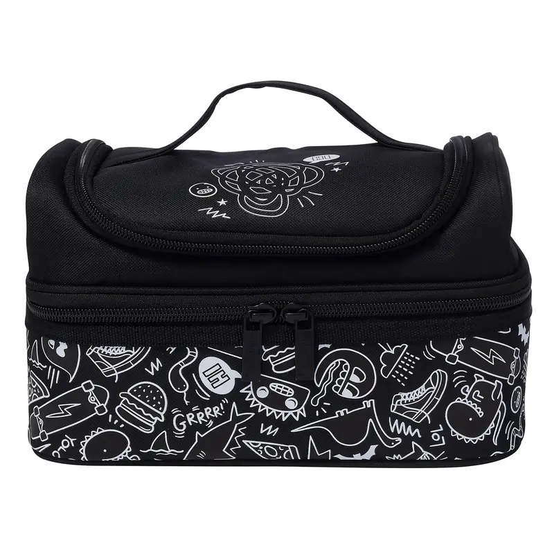 Smiggle Neat Stackable Lunchbox – Black And White Modern Design 1