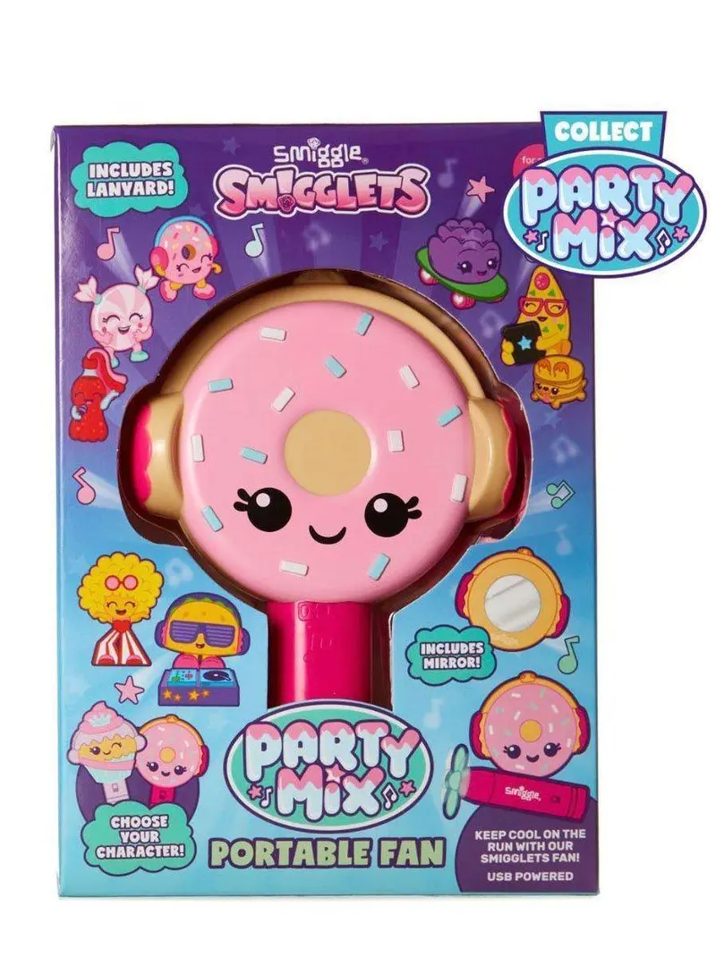 Smiggle Portable Mini Fan – Party Mix Dj Doughnut Design 1