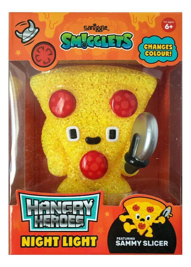 Smiggle Smigglets Hangry Heroes Pizza Night Light – Fun Led Glow-In-The-Dark Figure 1