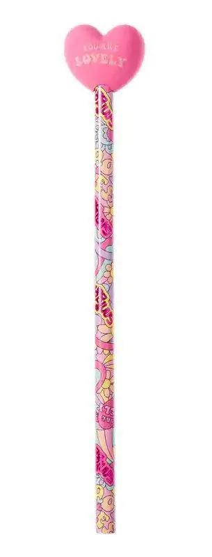 Smiggle Tops Heart-Shaped Eraser Pencil – Pink Fun Stationery 1