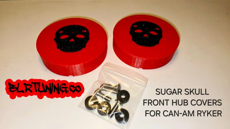 Sugar Skull-Themed Front Hub Covers For Can-Am Ryker (Set Of 2) 1