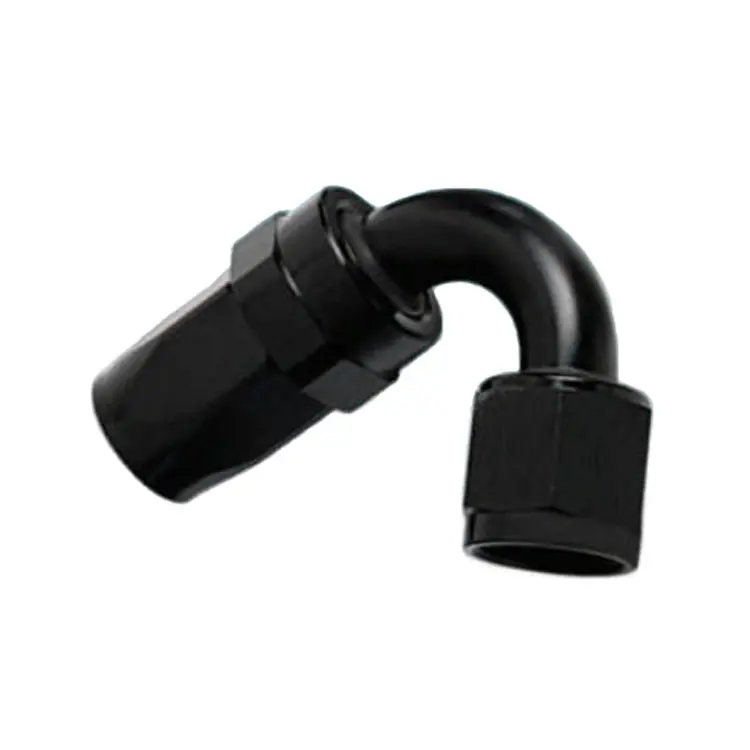 Swivel-Style -10An Female 120° Hose End – Black Hard-Anodized Aluminum 1