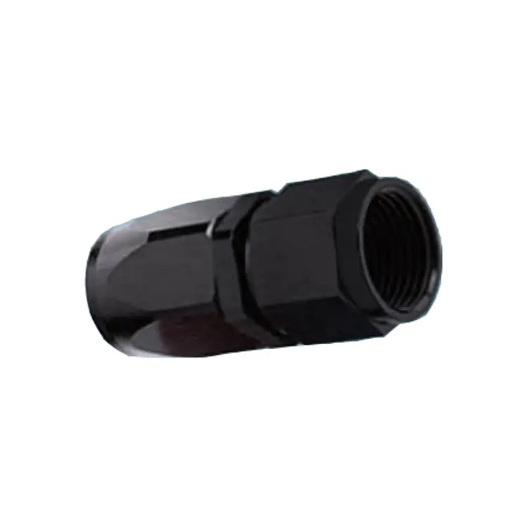 Swivel-Style -4An Female Straight Hose End – Black Hard-Anodized Aluminum 1