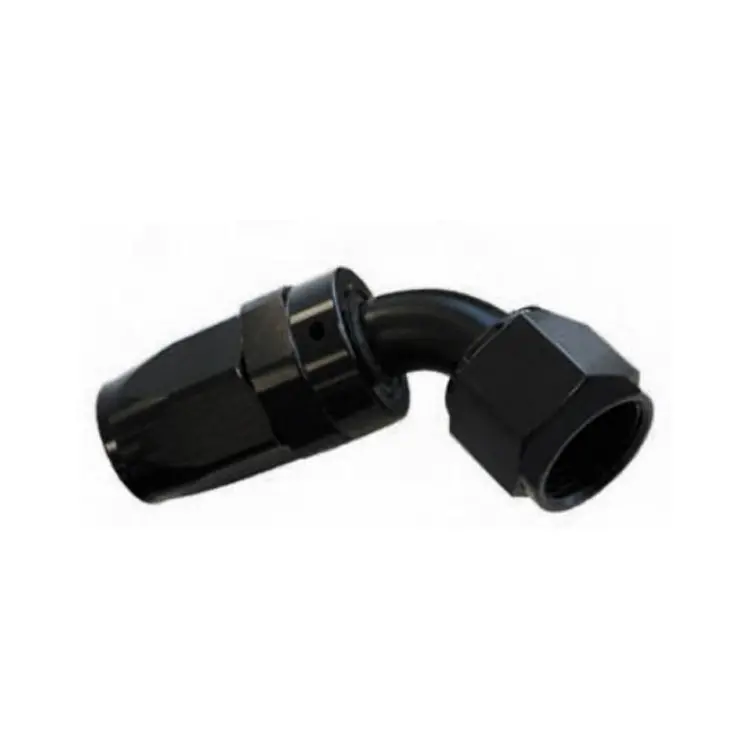 Swivel-Style -6An Female 60-Degree Hose End — Black Hard-Anodized Aluminum 1