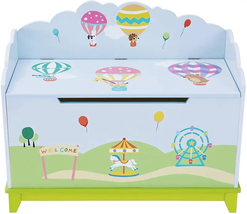 Teamson Fantasy Fields Toy Box – Large Capacity Playroom Storage 1