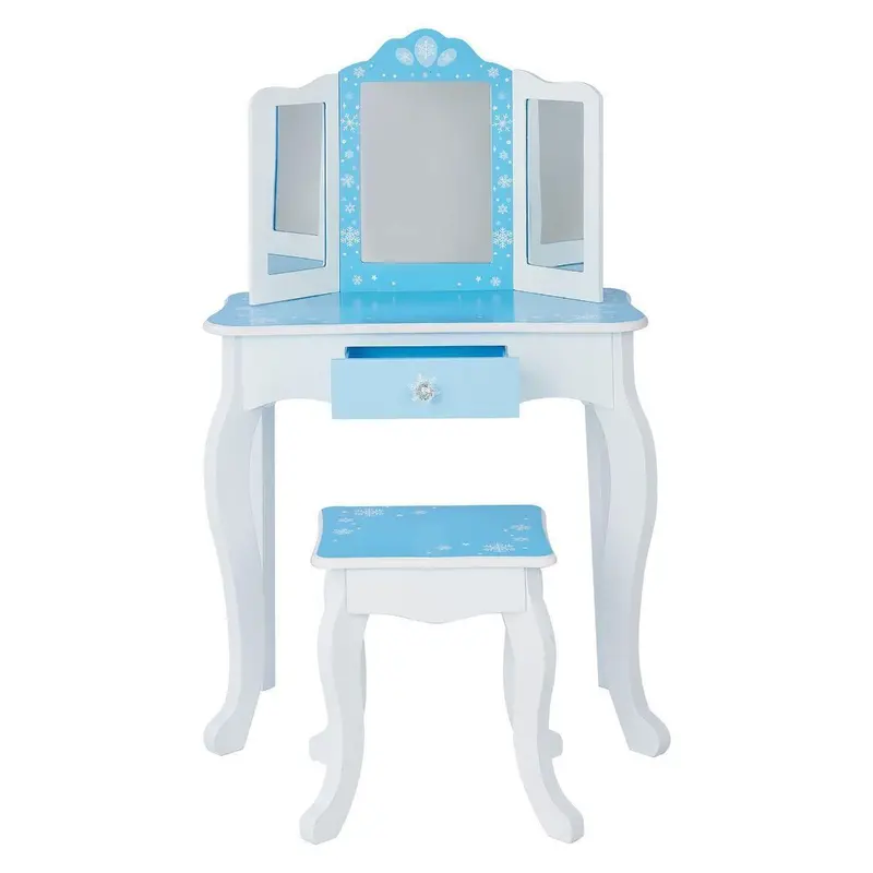 Teamson Gisele Fashion Vanity Set – Icy Blue & White Snowflake Design (Td-11670O) 1