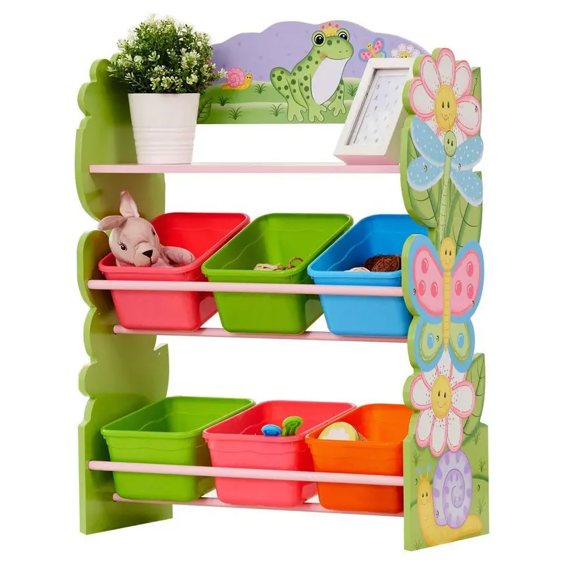Teamson Magic Garden Toy Organizer – Floral-Themed Storage Bins (Td-12245Ar) 1