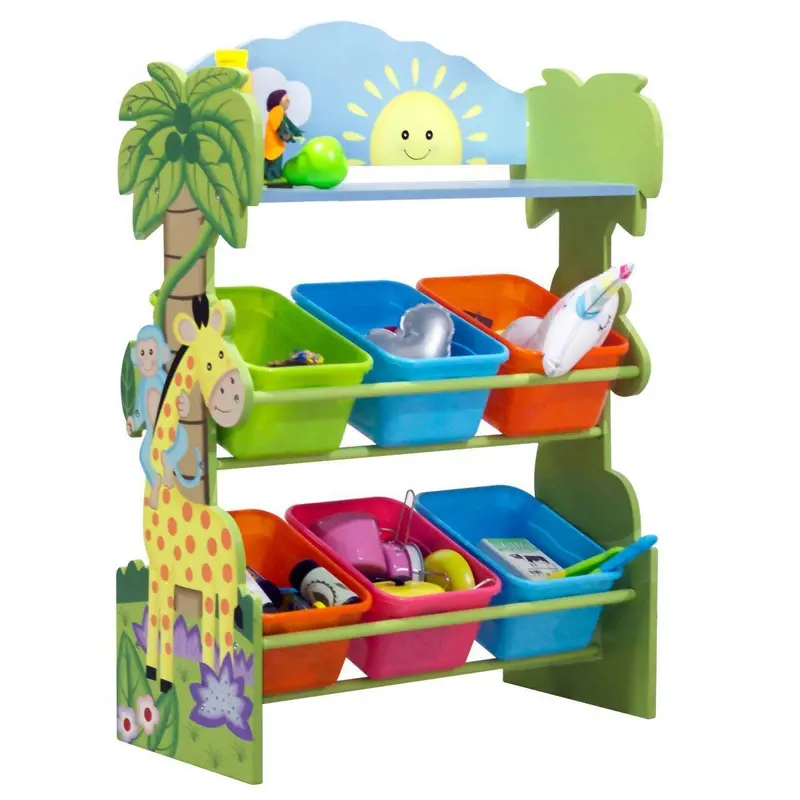 Teamson Sunny Safari Toy Organizer – Bin Storage System With Animal Motifs (Td-12242Ar) 1