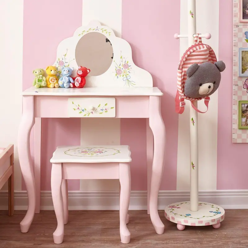 Teamson Usa Bouquet Classic Vanity Table And Matching Stool Set 1