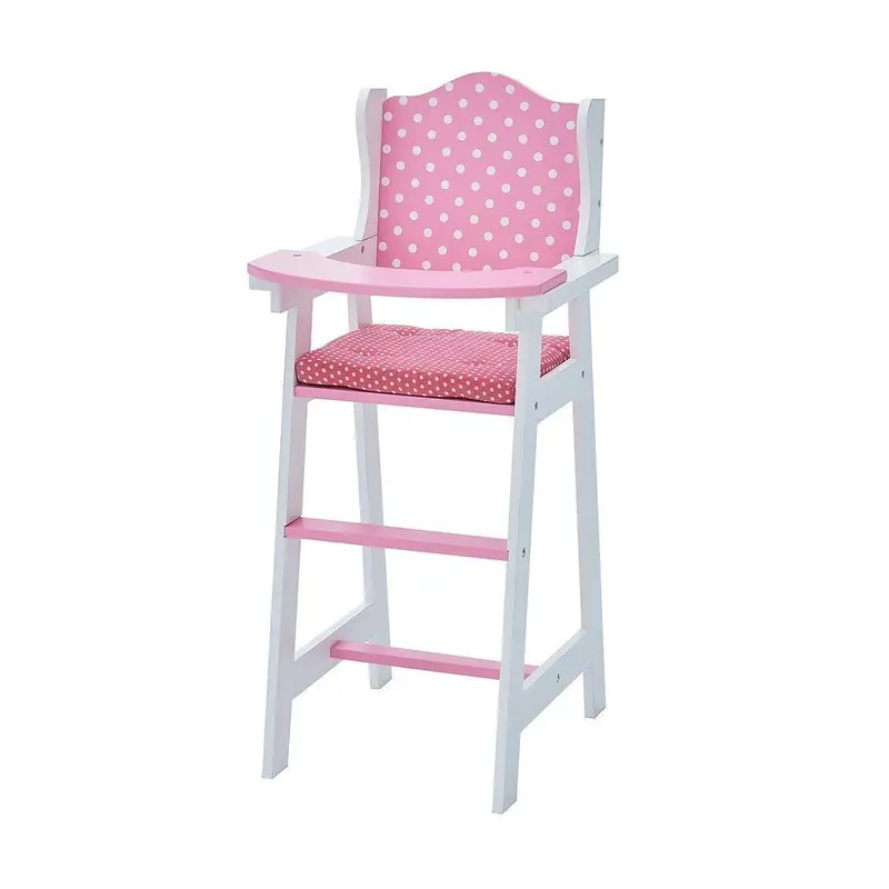 Teamson Usa Olivia’S Classic Polka Dot Baby Doll High Chair – Pink & White 1
