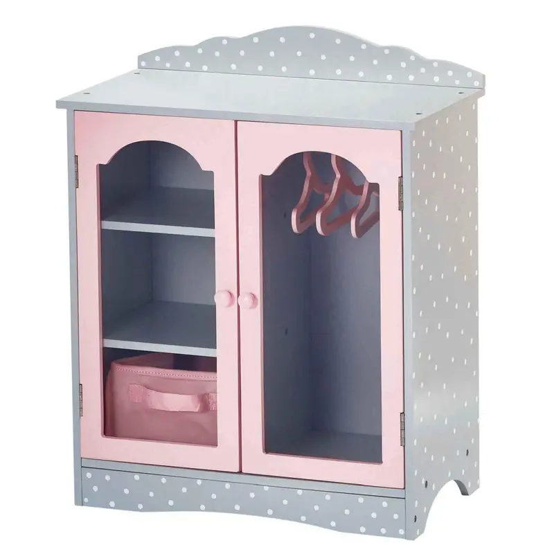Teamson Usa Polka Dots Princess Doll Closet – Gray, Fits 18-Inch Dolls 1