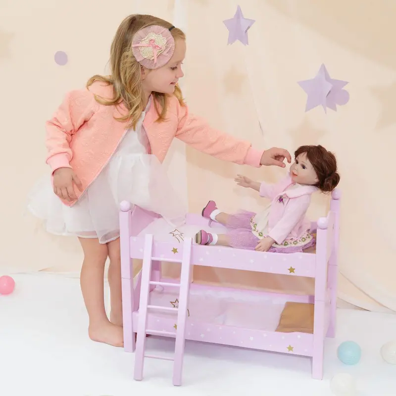 Teamson Usa Twinkle Stars Princess Double Bunk Bed For 18-Inch Dolls 1