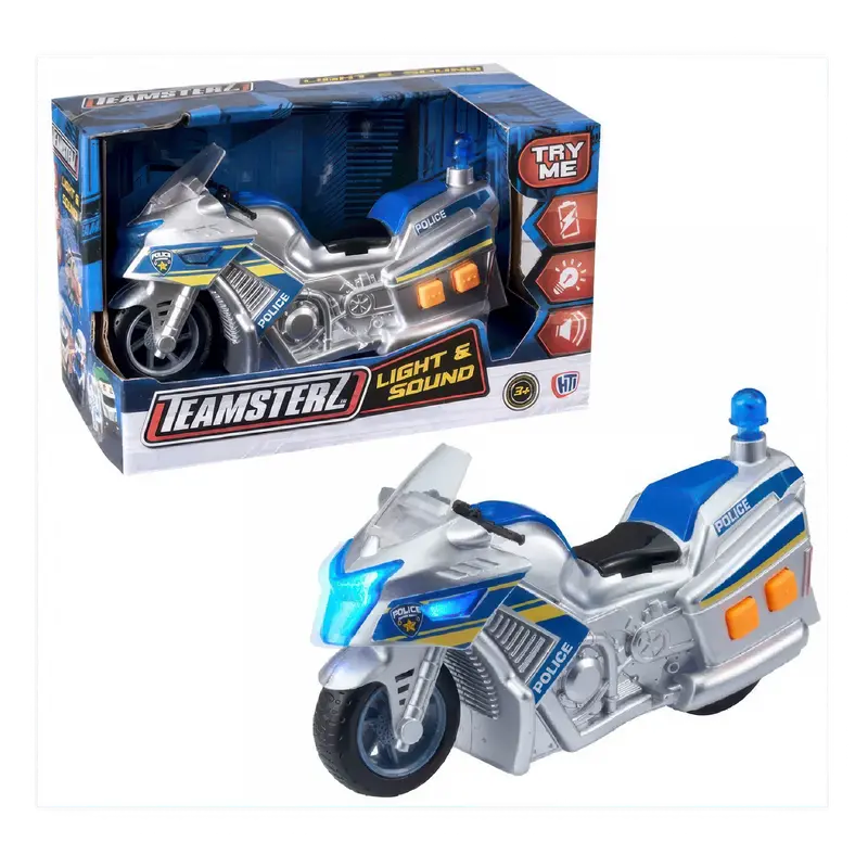 Teamsterz Light & Sound Police Motorbike With Rider Figure 1