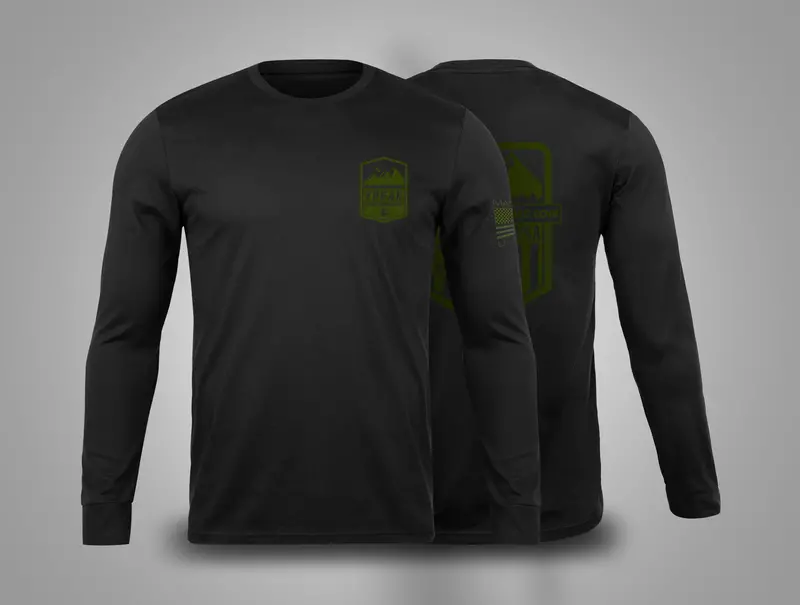 Treal Performance Usa-Made Army Green Logo Long Sleeve T-Shirt 1