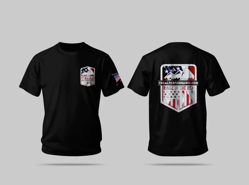 Treal Performance Usa-Made Short Sleeve T-Shirt – Bold Red/White Usa Logo 1