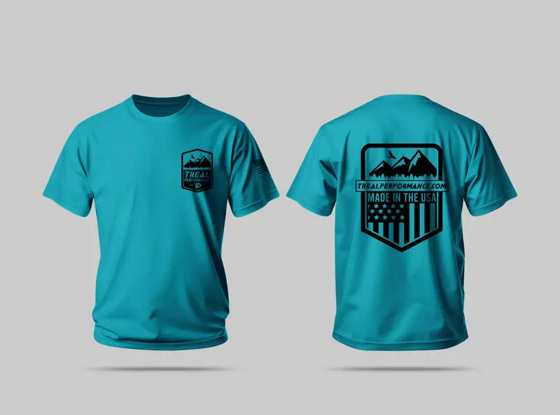 Treal Performance Youth Teal T-Shirt – Black Logo, Soft Cotton Blend 1