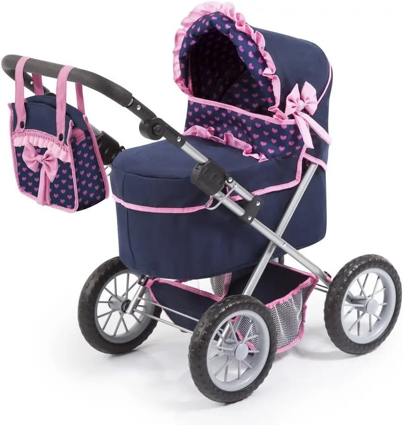 Trendy Blue And Pink Walker Doll Pram – Lightweight Push Stroller 1