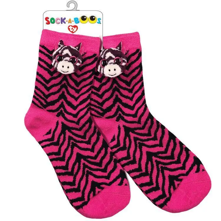 Ty Beanie Boo Zoey Zebra Slipper Socks – Cozy Kids' Footwear 1