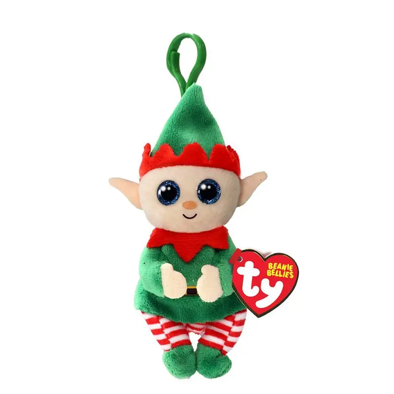 Ty Beanie Boos Christmas Elf Clip – Green-Belly Mini Plush Figurine (7Cm) 1