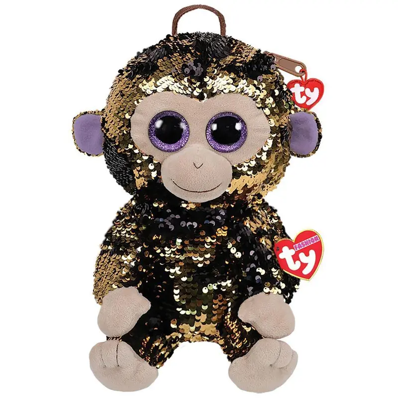 Ty Coconut The Monkey Sequin Backpack – 33 Cm Shimmering Style 1